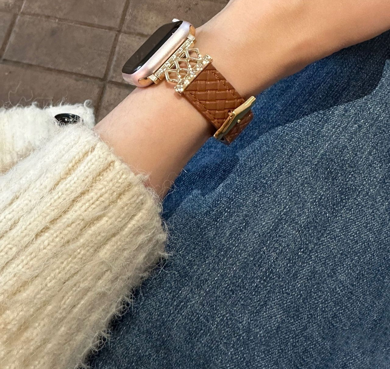 Armbanduhr Diamant Design Klassischer Stil Echtes Leder Damen uhr armband