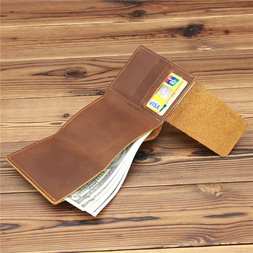 Männer Retro Crazy Horse Leder Brieftasche