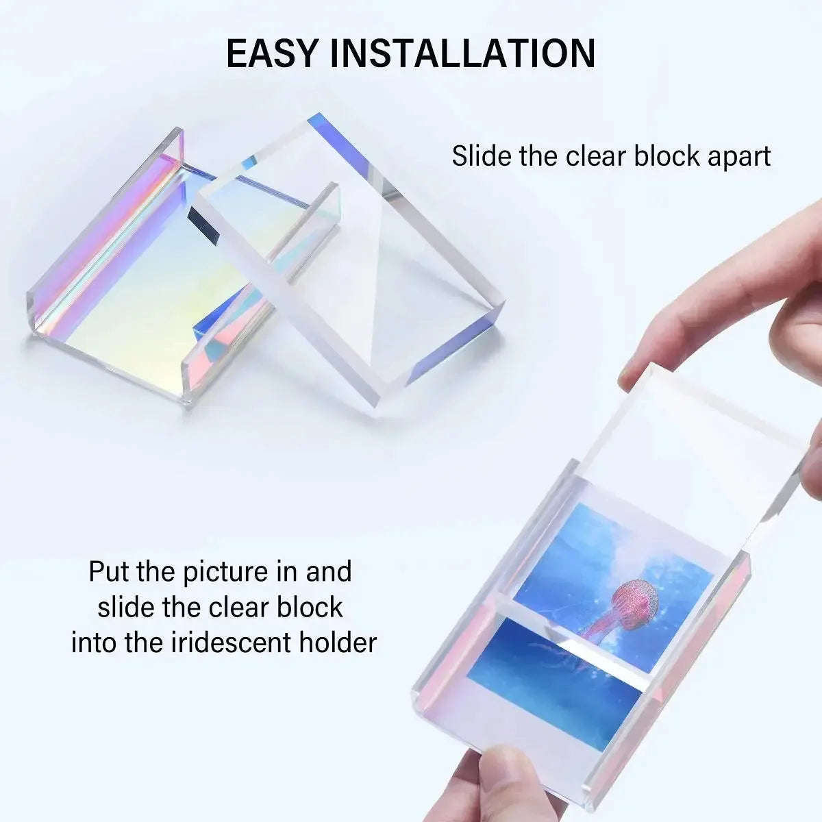 Mini Film Digital Photo Frames, Colorful Acrylic Photo Frame, Home, Office, Desktop, Picture Frame, Polaroid Frame, 3" - Confia