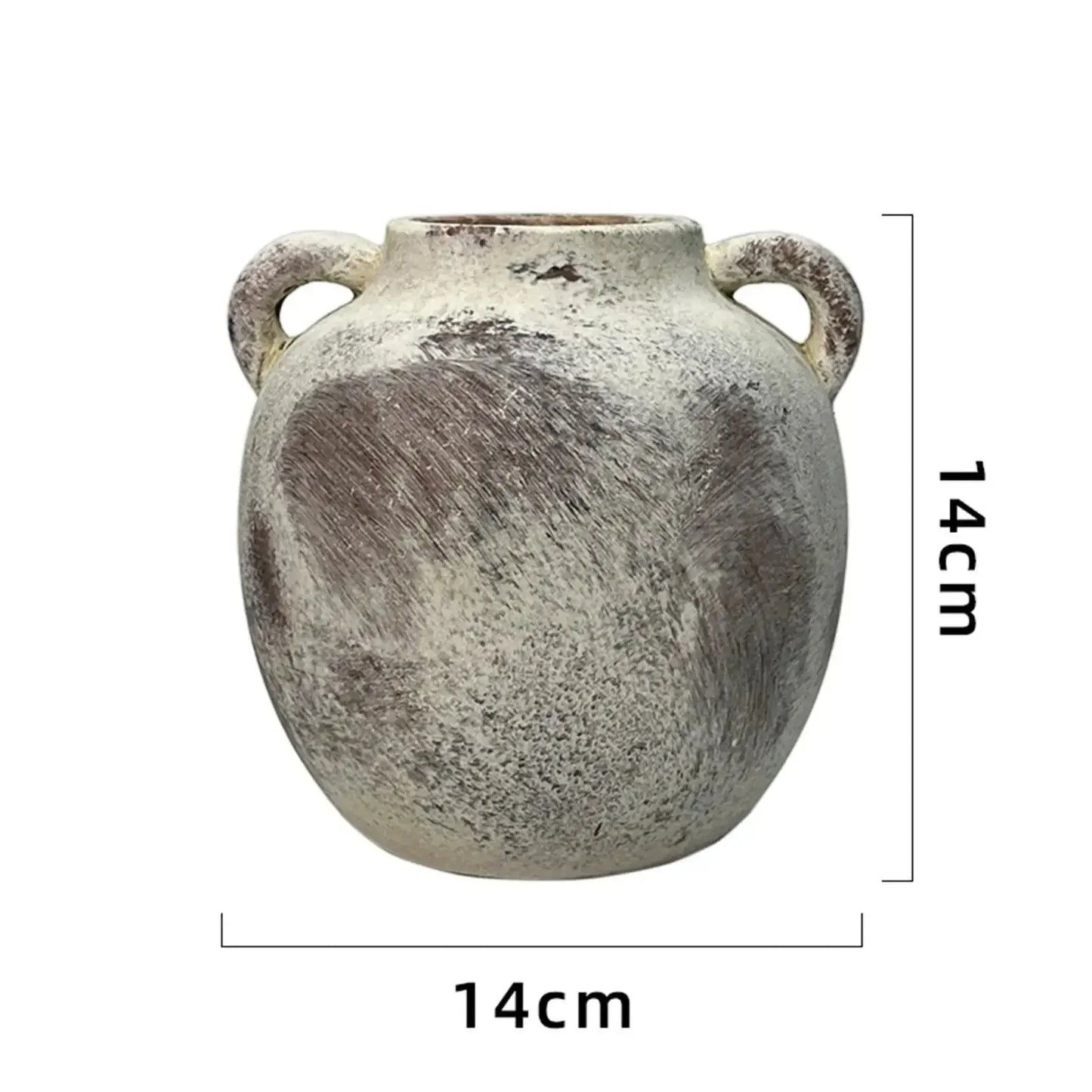 Ceramic Vase Retro Wabi Sabi Pottery Handmade Distressed Flower Vase Plant Container for Entryway Dining Room Bookshelf Rustic - Confia