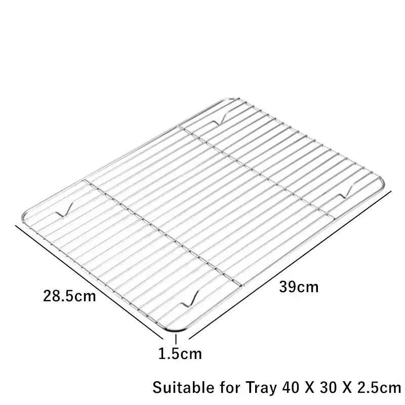 BBQ Bakeware for Baking Cooking Sheet & Rack Set, Stainless Steel Cookies Sheet Large Oven Pan Tray Cooling Grid Rack for Bread Meats, Non Stick Rectangular Deep Dish Oven - Confia