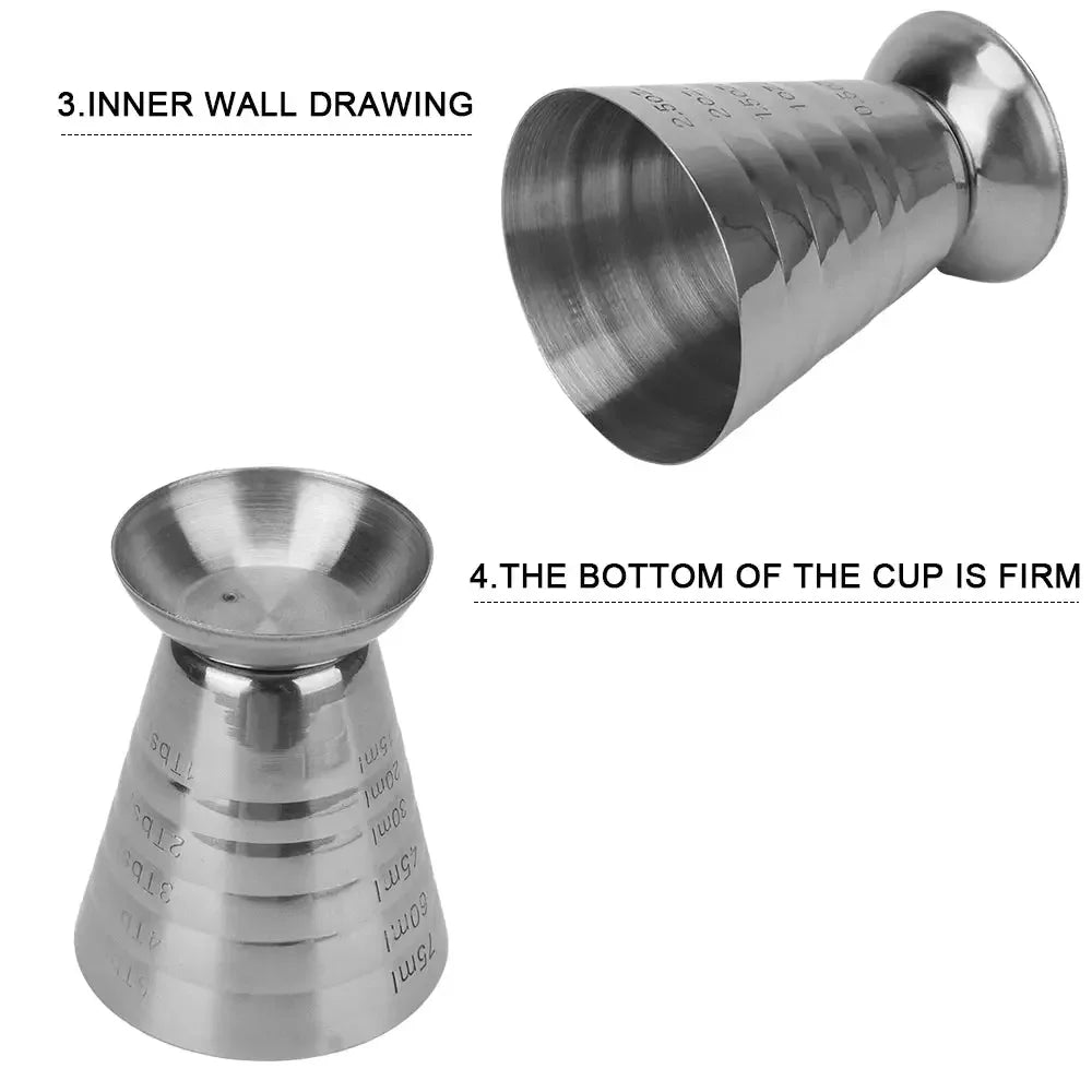 Stainless Steel Cocktail Jigger 75ml/2.5oz Bar Jigger Bell Jigger Measuring Liquor Shot Cup Drink Mixer Measurer - Confia