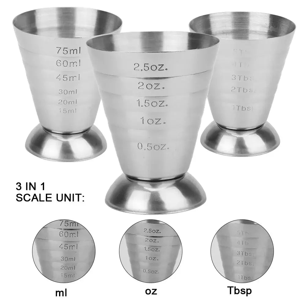 Stainless Steel Cocktail Jigger 75ml/2.5oz Bar Jigger Bell Jigger Measuring Liquor Shot Cup Drink Mixer Measurer - Confia