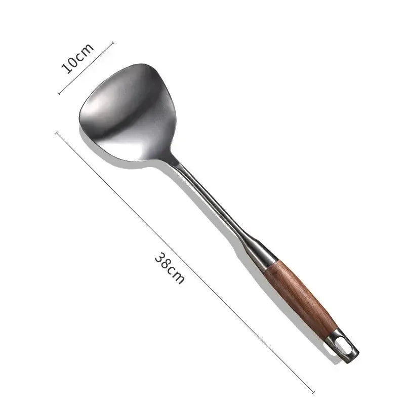 Kitchen Cooking Utensils, Turner/ Soup Ladle/ Slotted Turner/ Slotted Spoon/ Pasta Server, 304 Staniless Steel - Confia