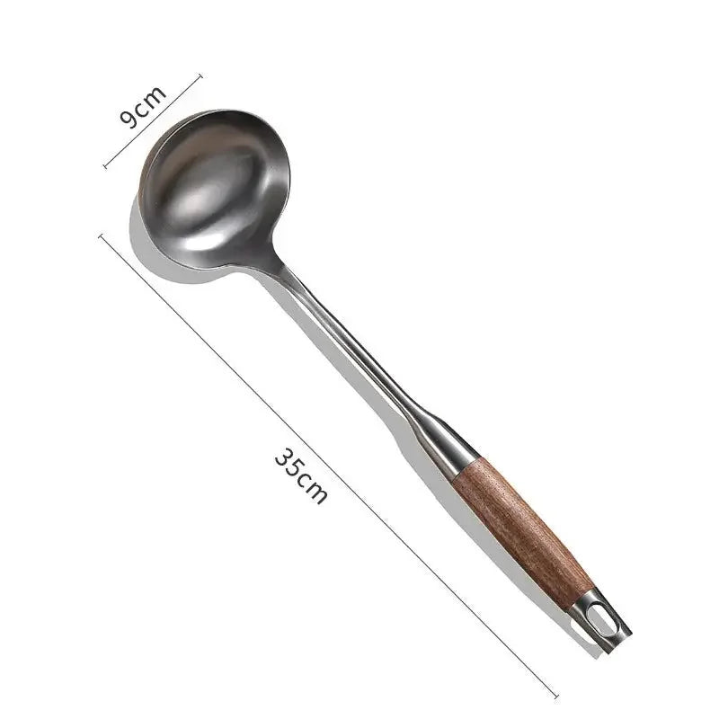 Kitchen Cooking Utensils, Turner/ Soup Ladle/ Slotted Turner/ Slotted Spoon/ Pasta Server, 304 Staniless Steel - Confia