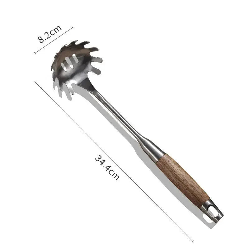 Kitchen Cooking Utensils, Turner/ Soup Ladle/ Slotted Turner/ Slotted Spoon/ Pasta Server, 304 Staniless Steel - Confia