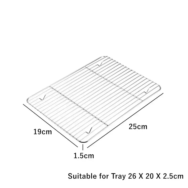 BBQ Bakeware for Baking Cooking Sheet & Rack Set, Stainless Steel Cookies Sheet Large Oven Pan Tray Cooling Grid Rack for Bread Meats, Non Stick Rectangular Deep Dish Oven - Confia