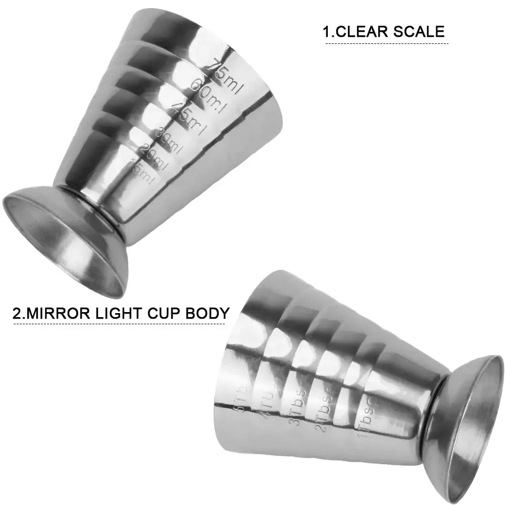 Stainless Steel Cocktail Jigger 75ml/2.5oz Bar Jigger Bell Jigger Measuring Liquor Shot Cup Drink Mixer Measurer - Confia
