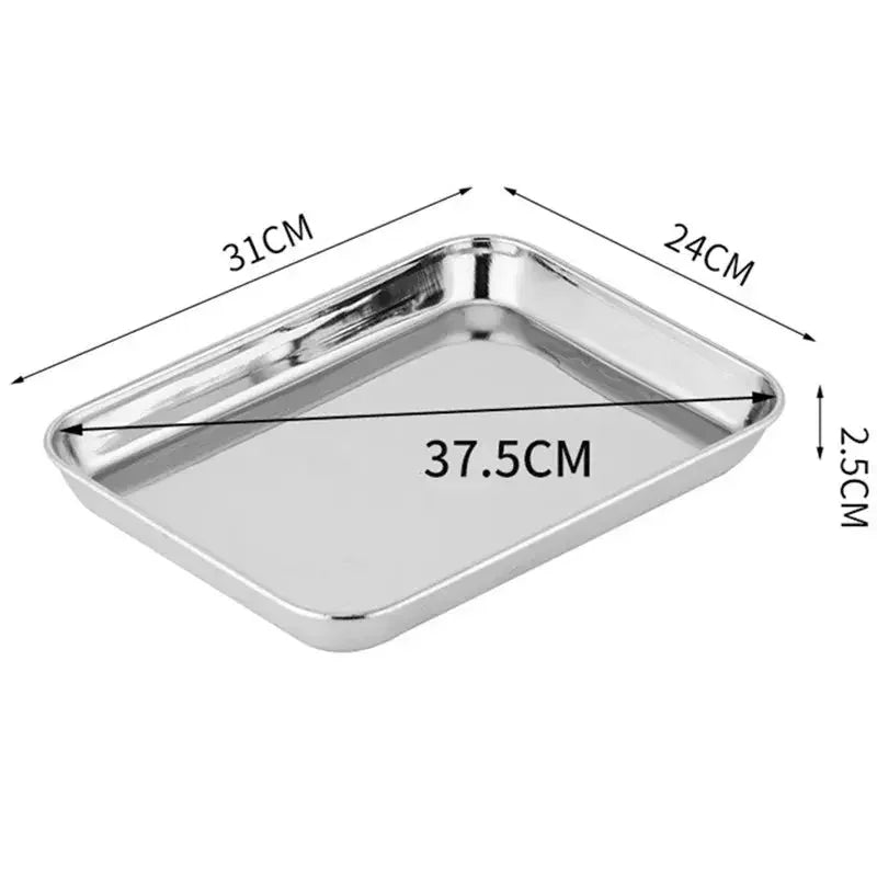 BBQ Bakeware for Baking Cooking Sheet & Rack Set, Stainless Steel Cookies Sheet Large Oven Pan Tray Cooling Grid Rack for Bread Meats, Non Stick Rectangular Deep Dish Oven - Confia