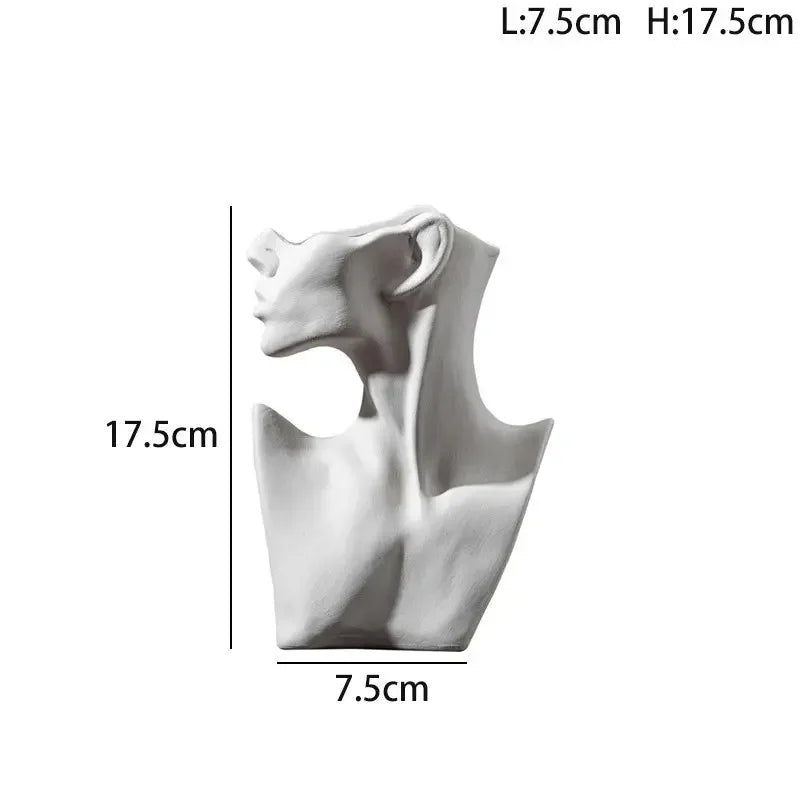 Ceramic Dried Flower Vase Home Art Deco Vase Nordic White Handicraft Decoration Living Room Desktop Flower Arrangement Vase - Confia