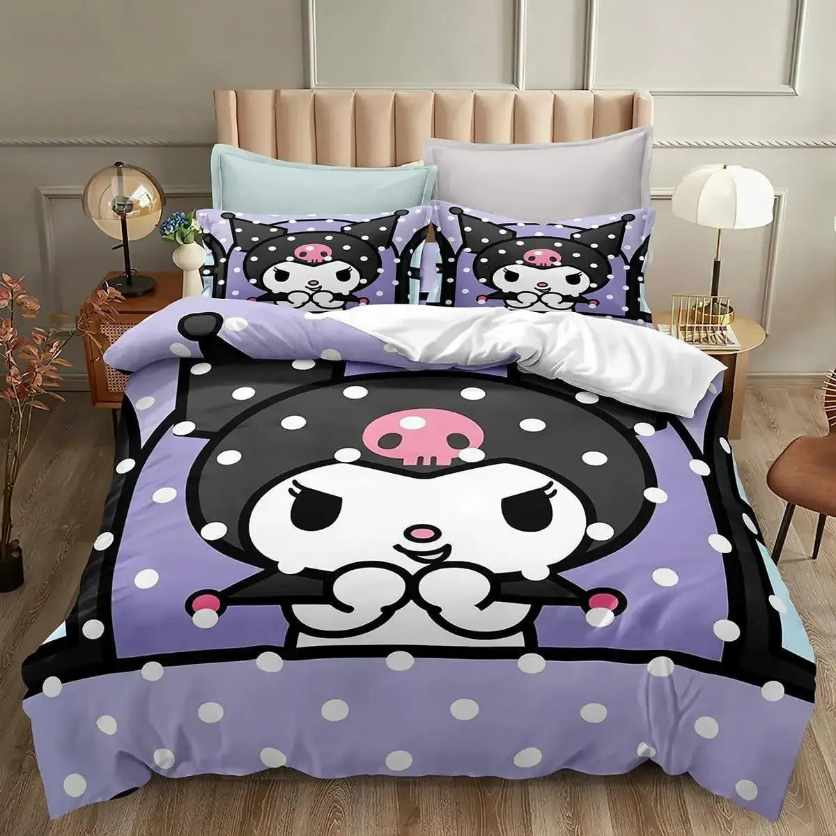 Cute Kuromi Comforter Bedding Sets Quilt Bed Cover Duvet Cover Pillow Case 2-3 Pieces Sets Kids Bedroom Decor - Confia - reusablefoodstoragebags confia