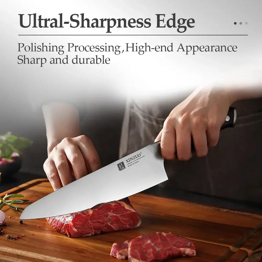 XINZUO Classic Design 8.3'' Chef Knife Kitchen Knife 56-58HRC German 1.4116 Steel Razor Sharp Cutting Meat With Comfort Handle - Confia