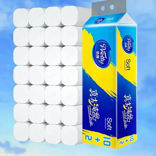 Hot Sale 12 Rolls of Full Box of Roll Paper Five Layers of Thickened Core Roll Toilet Paper - Confia - reusablefoodstoragebags confia