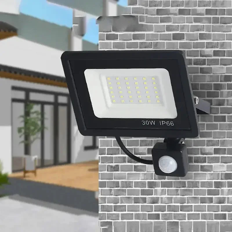 LED Floodlights 100W 50W 30W 20W 10W PIR Motion Sensor IP66 Waterproof LED 220V Hanging Exterior Outdoor Wall Lamp Spotlight - Confia