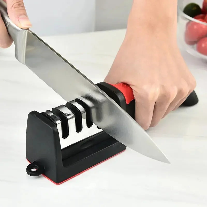 Manual 3 Stage 3 Slot Kitchen Knife Sharpener Tool kit self Knives Shaping, Knife Sharpener Hand Tool Ceramic Stone Repair Grinder Dull Stainless Steel Knives, Knife Blade Sharpener - Confia