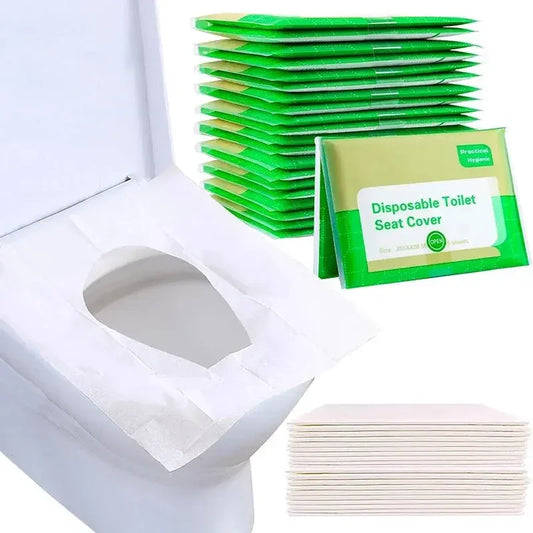 10/30/50PCS Disposable Toilet Seat Cover Paper Toilet Seat Covers Waterproof and Non Slip Individually Wrapped Portable Seat Cover for Kids Pregnant Travel - Confia - reusablefoodstoragebags confia
