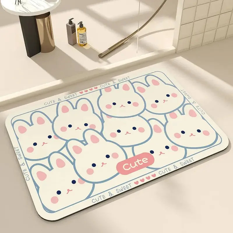 Bath Mats Cute Cat Dog Diatom Ooze Kitchen Accessories Prayer Mat Diatomaceous Earth Mat Non-Slip Super Absorbent Quick Drying Bathroom Mat Natural, Easy to Clean - Confia - reusablefoodstoragebags confia