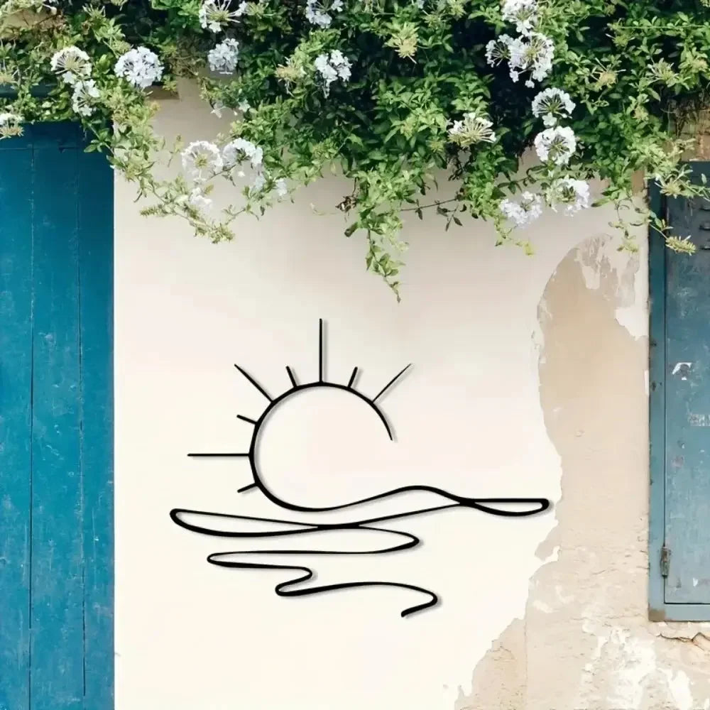 Sunrise & Art Chic, Minimalist Iron Wall Decor For Modern Home Aesthetics | Metal Wall Art | Housewarming Gifts | Wedding Gifts - Confia