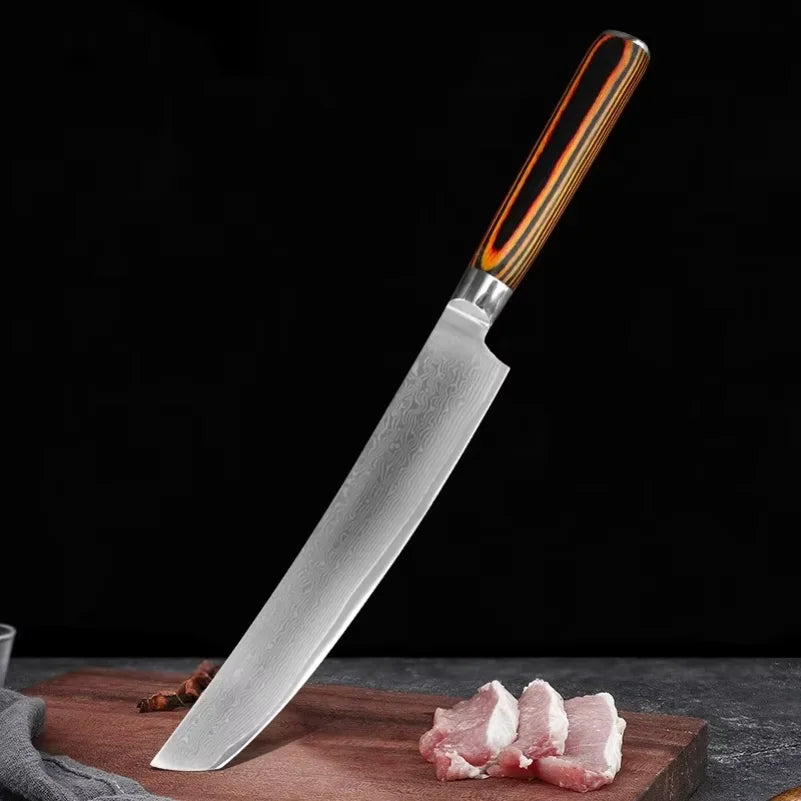 Chef Cooking Knives Wood Handle Japanese Damascus Steel Knife Cleaver Meat Vegetables Slicing Fruit Paring Kitchen Knives Tools