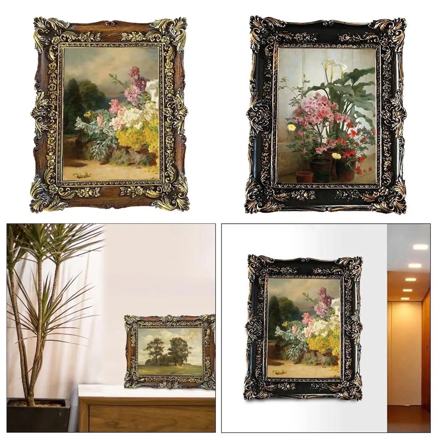 Resin Photo Frame 5x7 Tabletop and Wood Carving Antique Photo Frame for Wall Decorating Gifting Home Décor - Confia