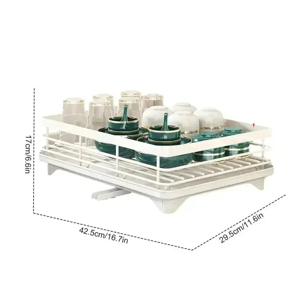 Simple Trending Dish Rack for Kitchen Counter, Large Capacity Dish Rack with Utensil Holder, Cutting Board Holder, Drain Board Tray for Kitchen Counter Storage - Confia - reusablefoodstoragebags confia