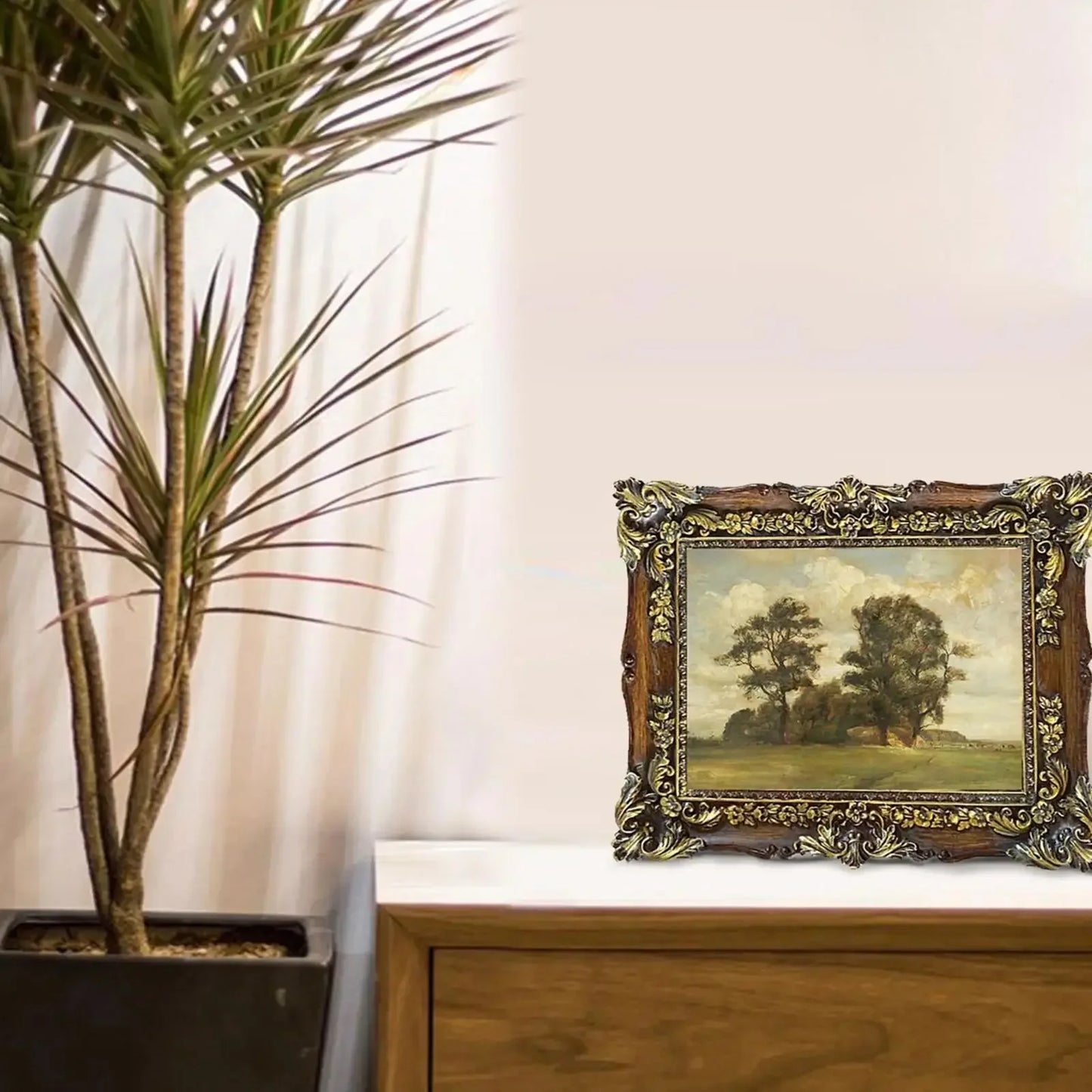 Resin Photo Frame 5x7 Tabletop and Wood Carving Antique Photo Frame for Wall Decorating Gifting Home Décor - Confia