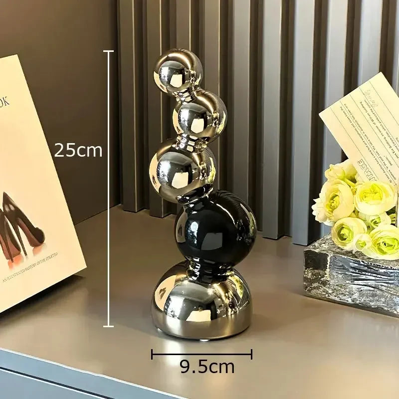 Creative Spherical Geometry Sculpture Ornaments Desk Decoration Modern Crafts Abstract Ceramic Statue Room Aesthetics Decor - Confia