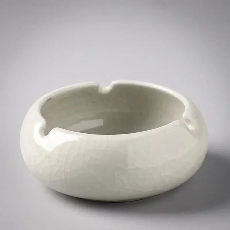 Ceramic Ashtray Handmade Ice Crack Decorative Modern Hotel Ash Tray Living Room Desktop Simple Ashtrays Home Decoration - Confia