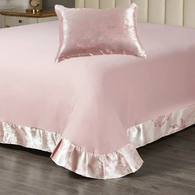 2-3 PCS Satin Jacquard Bed Decor Set 1or2 PillowCover 1 Sheet 180*230/240*250cm, PillowCover 48*74cm Shrinkagefree Fade Resist - Confia - reusablefoodstoragebags confia
