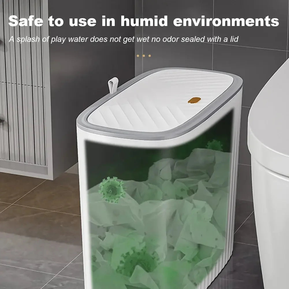 Bathroom Trash Can with Automatic Lid 2 Gallon Motion Sensor Trash Can - Confia - reusablefoodstoragebags confia