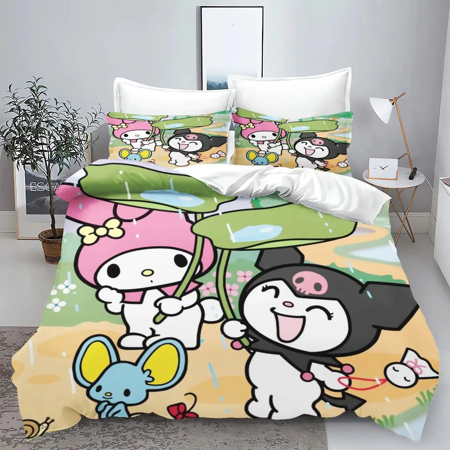 Cute Kuromi Comforter Bedding Sets Quilt Bed Cover Duvet Cover Pillow Case 2-3 Pieces Sets Kids Bedroom Decor - Confia - reusablefoodstoragebags confia