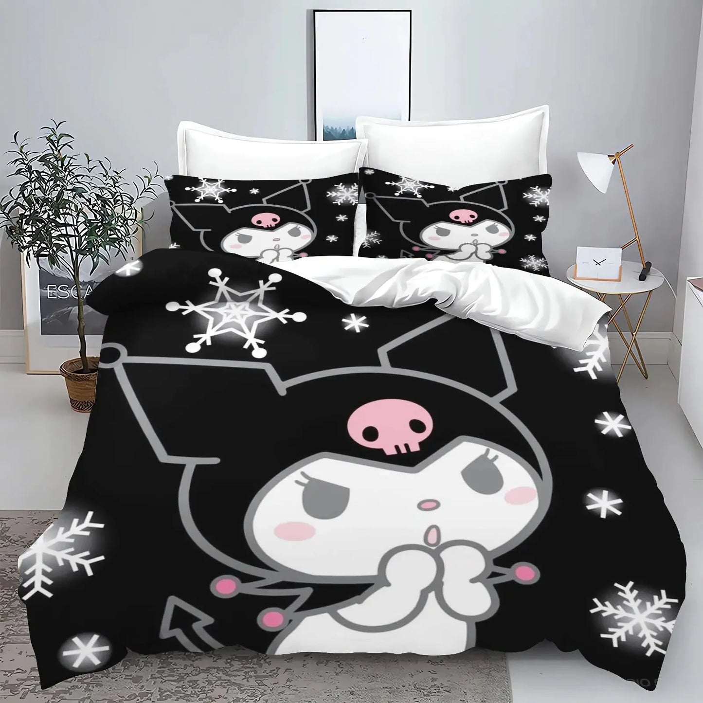 Cute Kuromi Comforter Bedding Sets Quilt Bed Cover Duvet Cover Pillow Case 2-3 Pieces Sets Kids Bedroom Decor - Confia - reusablefoodstoragebags confia