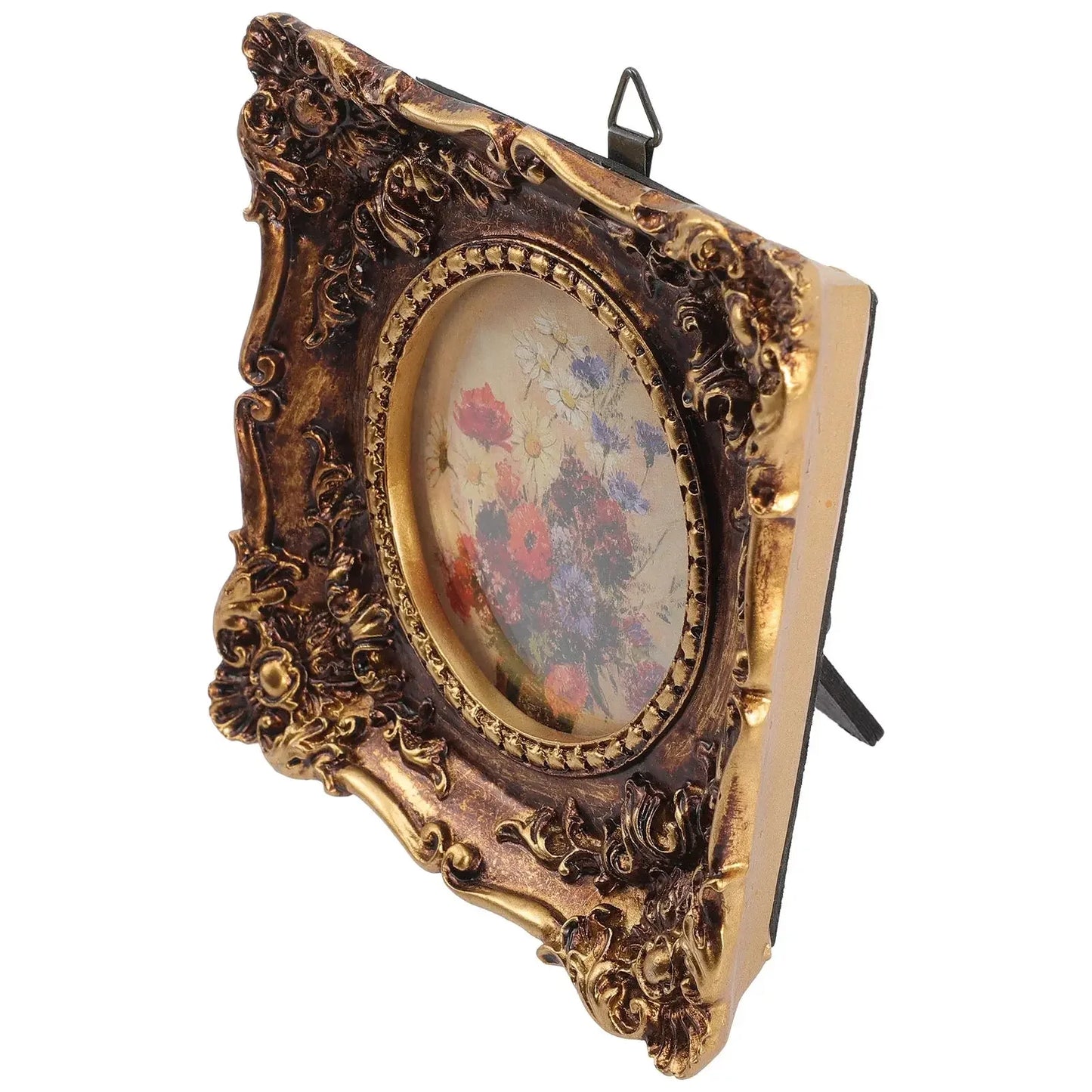 Desktop Photo Holder Wall Picture Frames Retro Style Picture Frames Vintage Style Oil Painting Frame Wall Hanging Photo Holder - Confia