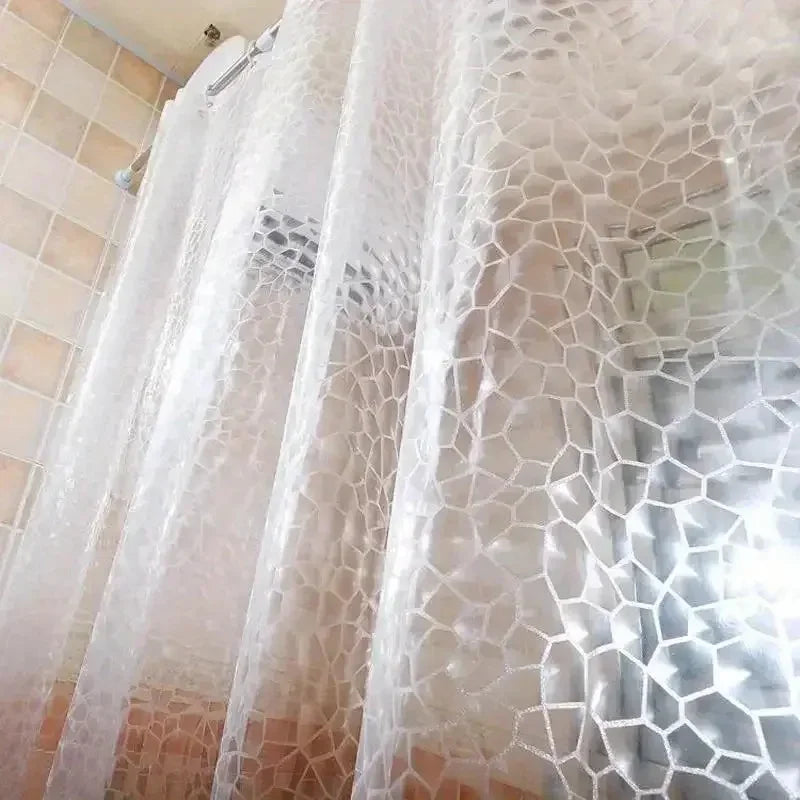 Waterproof Bathroom Shower Curtain Transparent Bathroom Curtain with Hooks Thickened Bathing Curtain with mildew proof - Confia - reusablefoodstoragebags confia