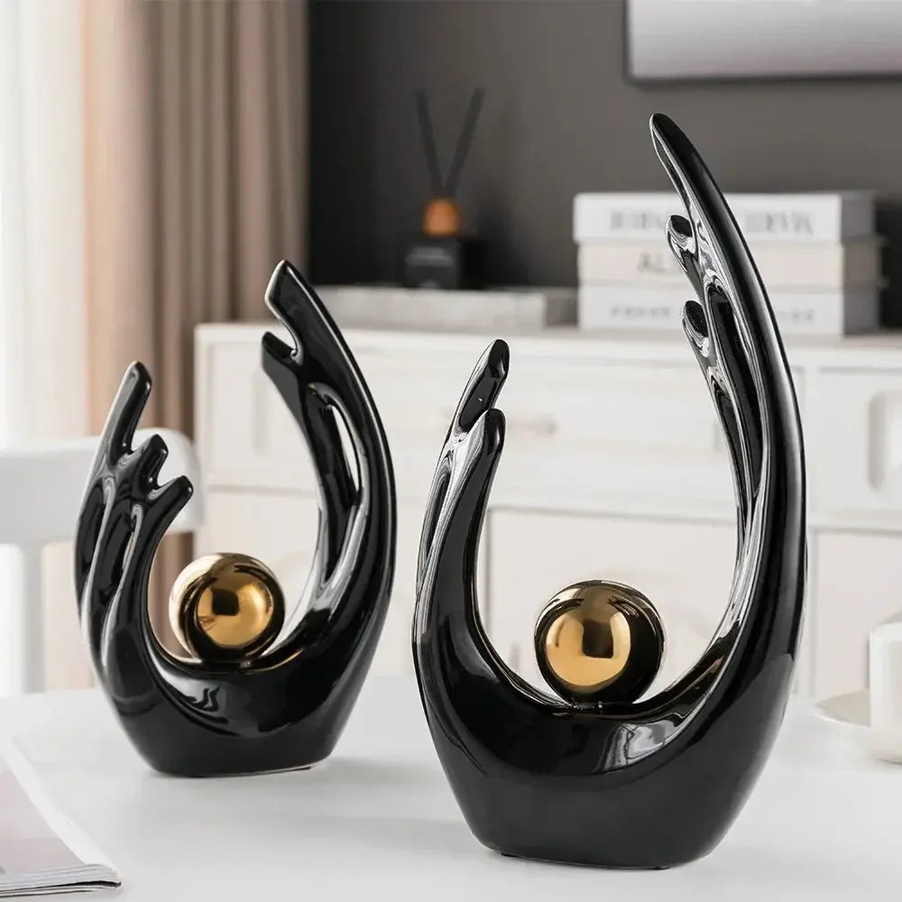 Abstract Ceramic Statue Modern Luxury Living Room Home Decor Accessories Office Decoration Desk Souvenirs Crafts Gifts - Confia