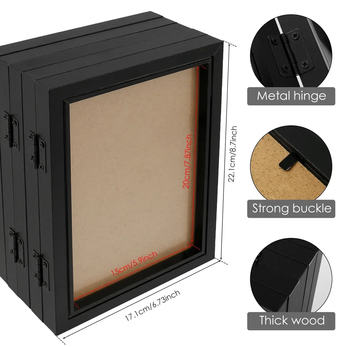 Hinged Picture Frame with Glass 5 Photos Folding Photo Frame 180° Foldable Desk Picture Frame Dustproof Folding Hinged Picture - Confia