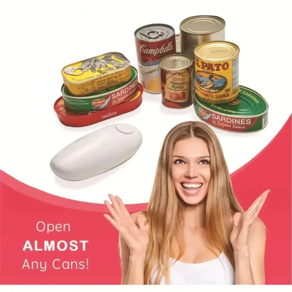 Electric Can Opener for Kitchen Usage, Automatic One Touch Can Openers for Most of Standard-Size Pop-Top Cans, Smooth Edge Can Opener Electric for Seniors - Confia