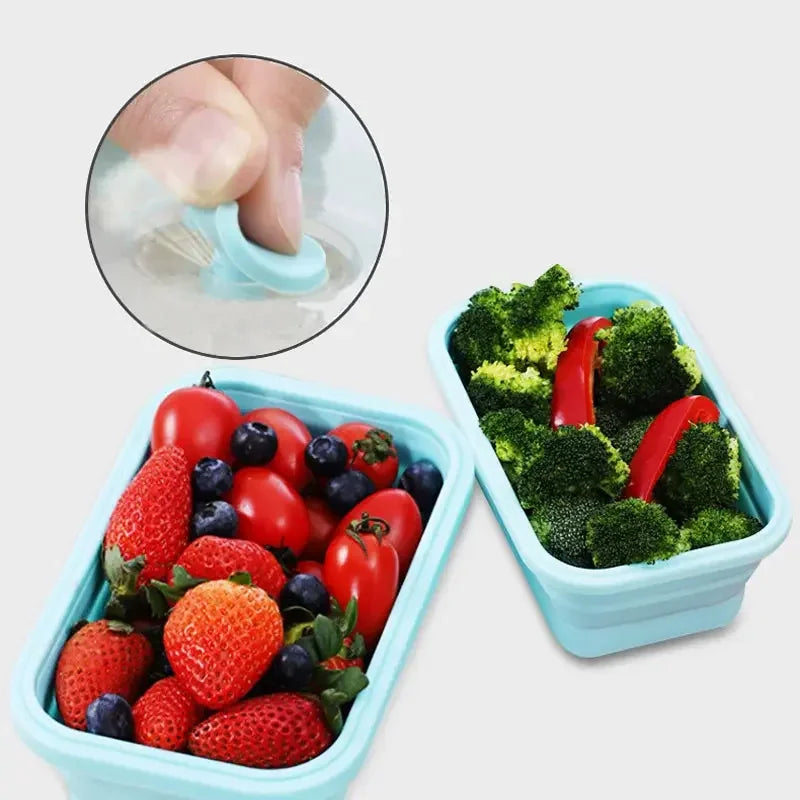 4pcs Food Storage Containers - Collapsible, Airtight, Freezer & Microwave Safe - Ideal for Leftovers and Fresh Fruit - Confia - reusablefoodstoragebags confia