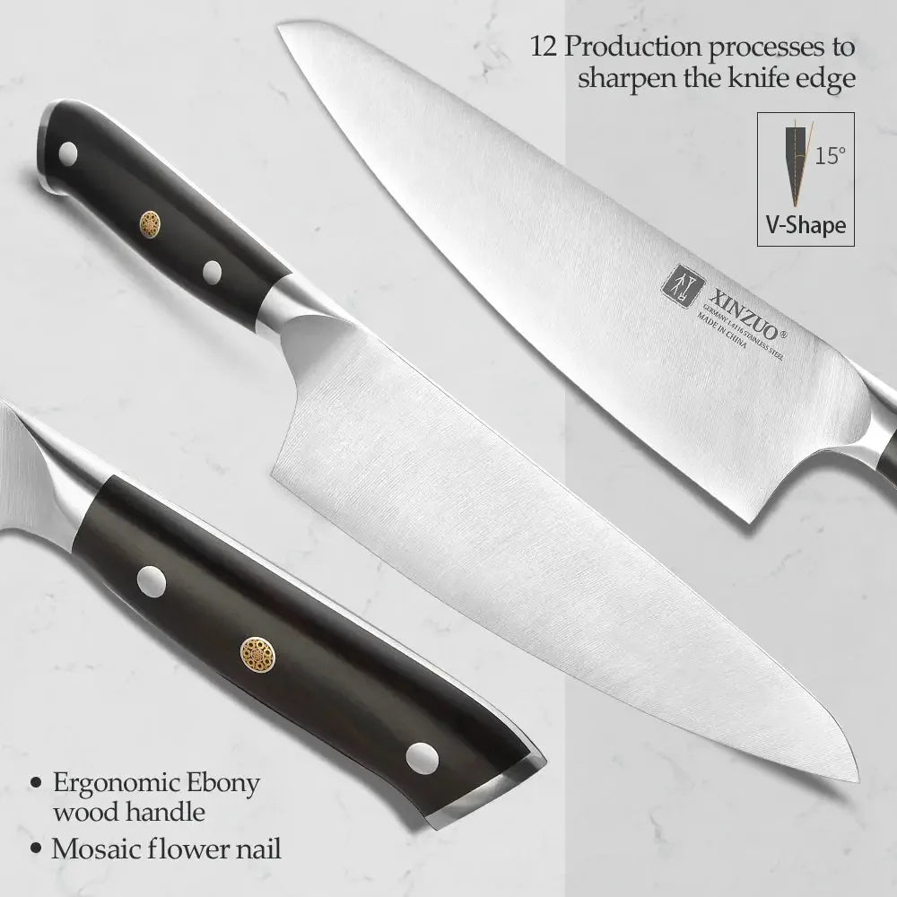 XINZUO Classic Design 8.3'' Chef Knife Kitchen Knife 56-58HRC German 1.4116 Steel Razor Sharp Cutting Meat With Comfort Handle - Confia