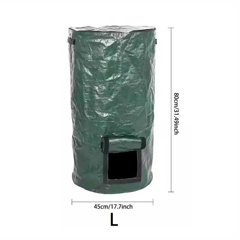 1 Pack, 34 Gallons Reusable Yard Waste Bags with Lid Extra Large Lawn Leaf Bags Heavy Duty Garden Waste Bags Container for Clean Up Outdoor Debris Leaves Grass Clippings