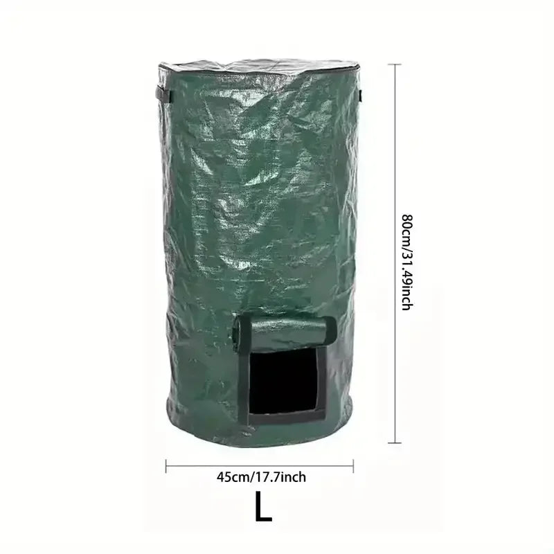 1 Pack, 34 Gallons Reusable Yard Waste Bags with Lid Extra Large Lawn Leaf Bags Heavy Duty Garden Waste Bags Container for Clean Up Outdoor Debris Leaves Grass Clippings - Confia - reusablefoodstoragebags confia