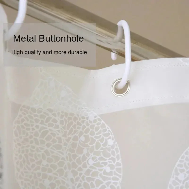 Bathroom Shower Curtains PEVA Waterproof Thickening Bath Curtain With Hooks Rustproof Metal also antibacterial and mildew proof - Confia - reusablefoodstoragebags confia