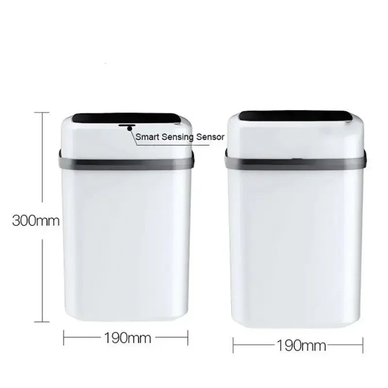 Automatic Sensor Dustbin with Slow Descent & One-Touch Operation | 12 Litres, Silent, Odor Seal, Waterproof Bin for Kitchen, Bathroom & Bedroom | Hands Free, Stylish & Plastic - Confia - reusablefoodstoragebags confia