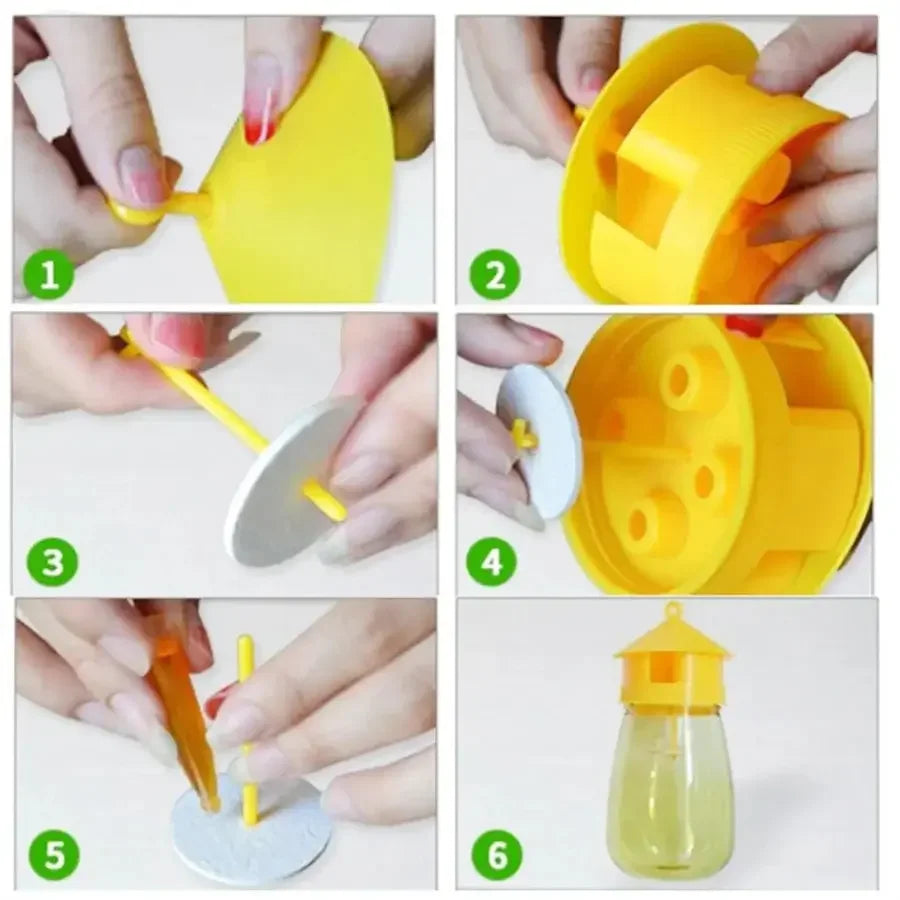 Plastic Fruit Fly Trap Killer for Drosophila, Orchard, Fly Bee Trap with Waterproof for Courtyard Garden - Confia - reusablefoodstoragebags confia