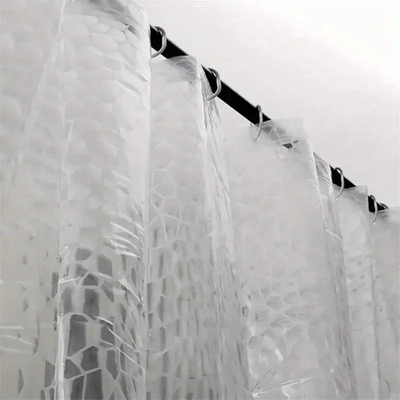 Waterproof Bathroom Shower Curtain Transparent Bathroom Curtain with Hooks Thickened Bathing Curtain with mildew proof - Confia - reusablefoodstoragebags confia
