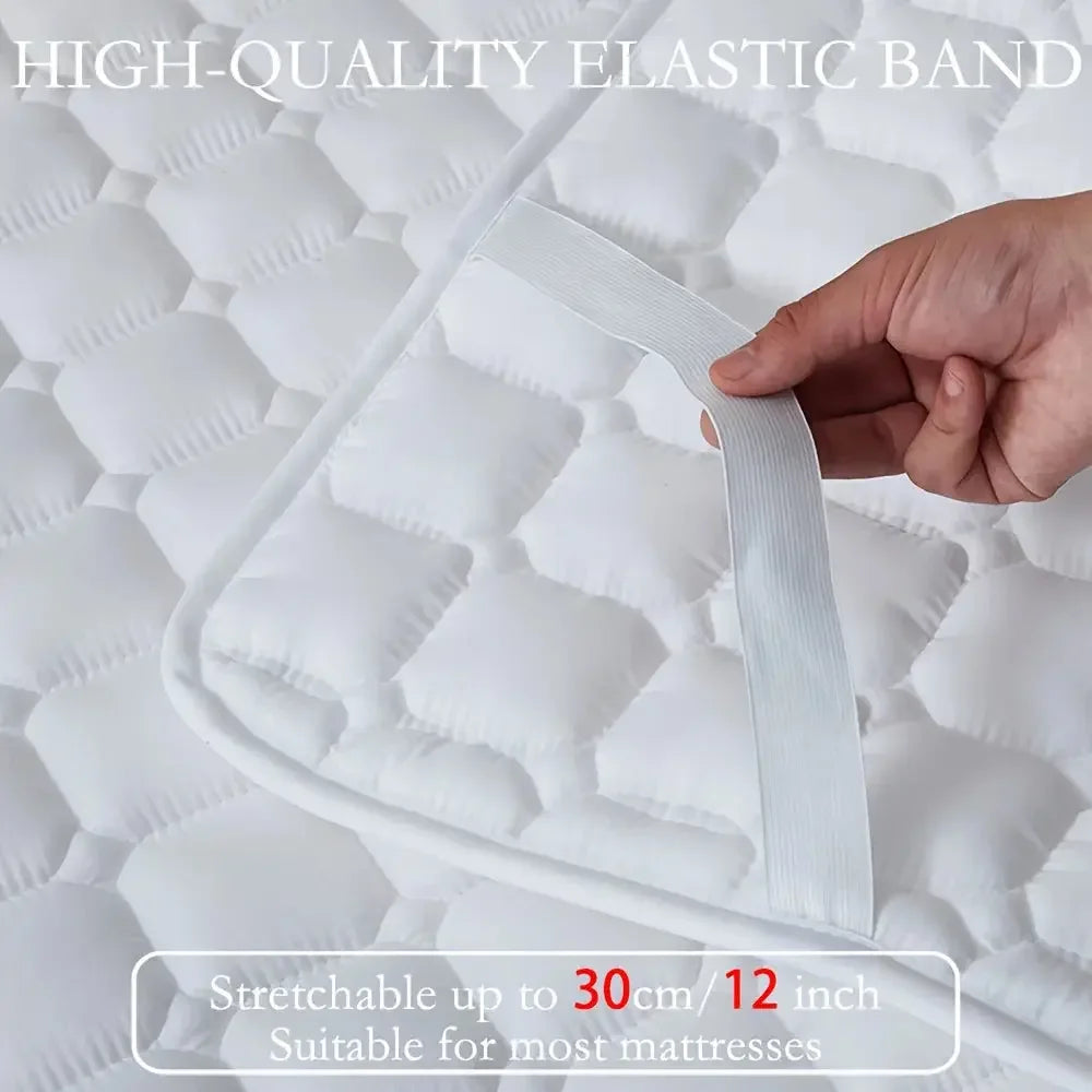 Waterproof Quilted Mattress Protector Cover Ultra Soft Breathable & Hypoallergenic Fitted Bed Protector for Single or Double Bed - Confia - reusablefoodstoragebags confia