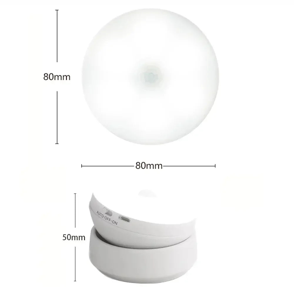 Motion Sensor Night Light for Home with USB Charging Battery Rechargeable Wireless Magnetic Self Adhesive LED Lamp for Wardrobe, Cabinet, Cupboard, Kitchen, Bedroom, Stairs - Confia