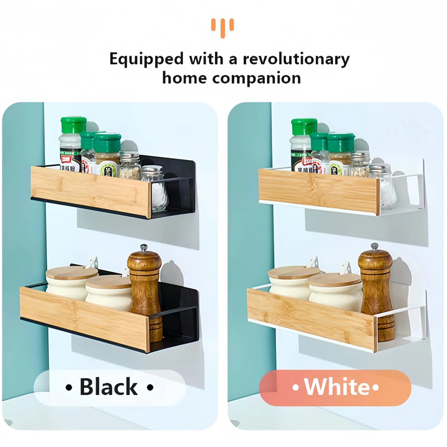 4 Pack Magnetic Spice Storage Rack Organizer for Refrigerator and Oven, Wood Fridge Organizers and Storage - Confia - reusablefoodstoragebags confia