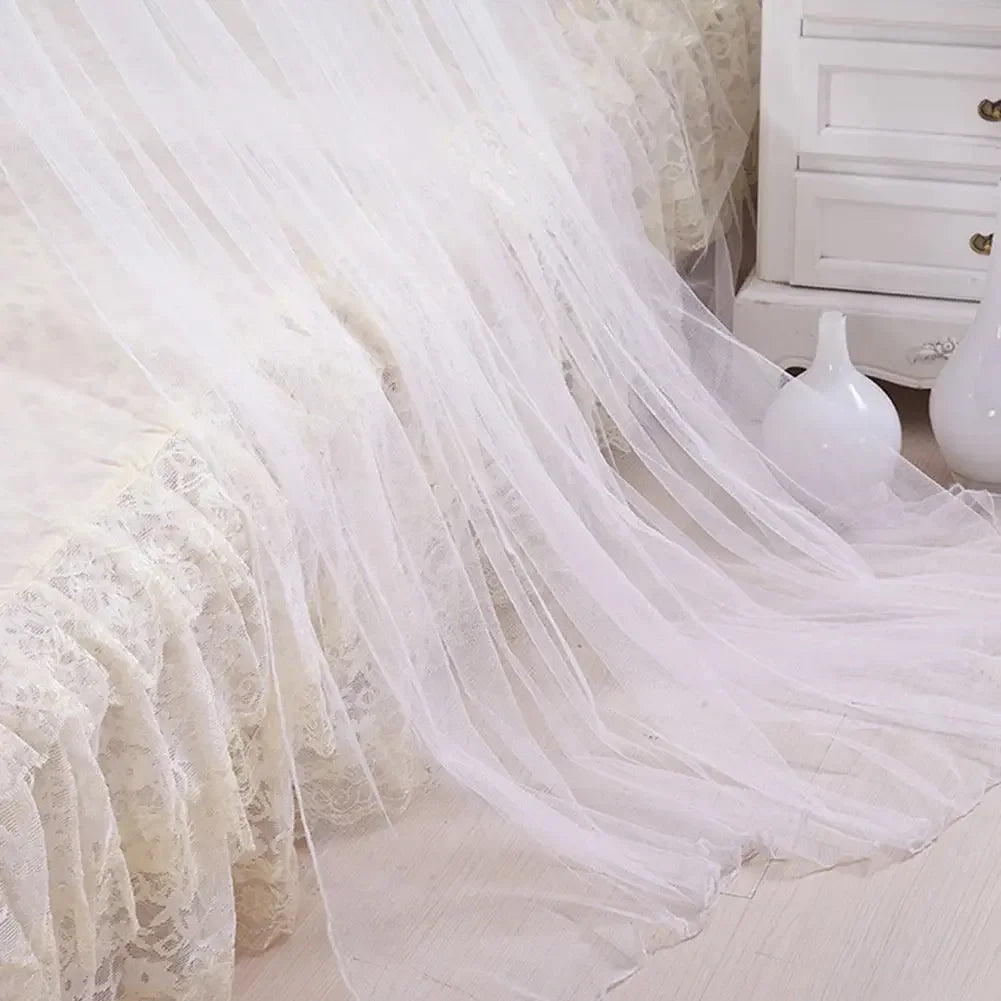 Polyester Round Mosquito Net Canopy Circular Curtain White Insect Fly Protection for Bed Insect Repellent Protection for Home Bedroom - Confia - reusablefoodstoragebags confia