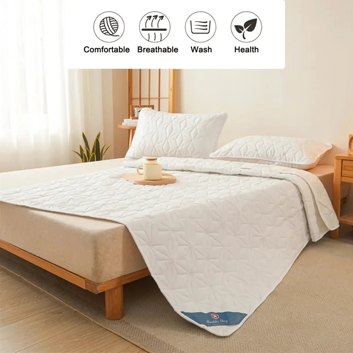 Waterproof Mattress Protector - Breathable Hypoallergenic Noiseless Ultra Soft Fitted Bed Protector - Confia - reusablefoodstoragebags confia